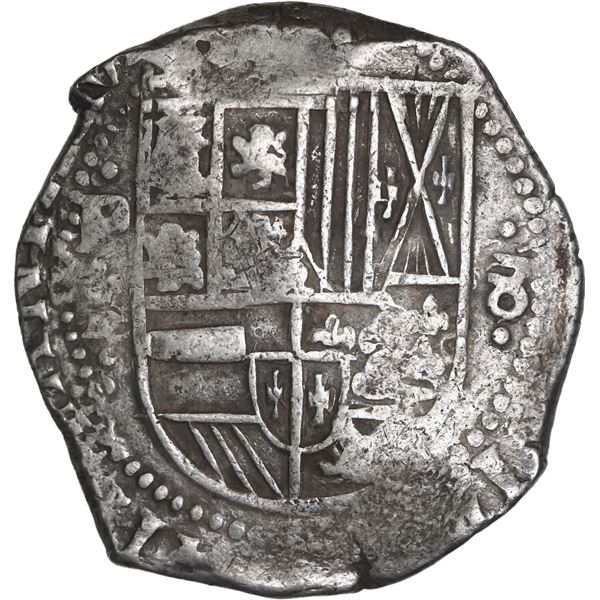 BOLIVIA, Potosí, cob 8 reales, Philip IV, assayer T (early 1630s).