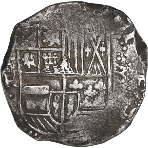 BOLIVIA, Potosí, cob 8 reales, Philip IV, assayer TR (large, late 1630s).