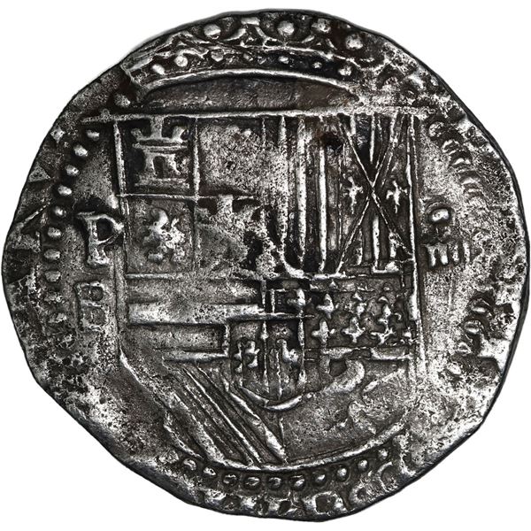 BOLIVIA, Potosí, cob 4 reales, Philip II, assayer B (3rd period).