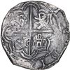 Image 2 : BOLIVIA, Potosí, cob 4 reales, Philip II, assayer B (5th period), border of x's on reverse only, ex-