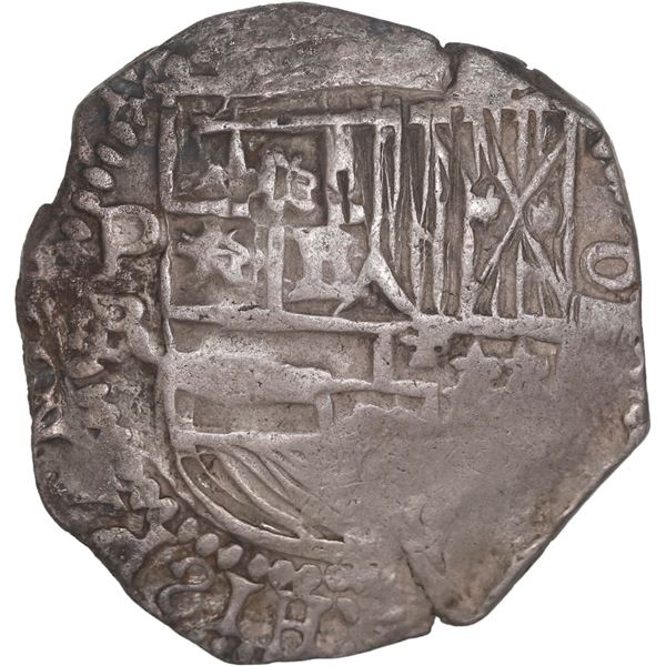 BOLIVIA, Potosí, cob 4 reales, Philip III, assayer RL (curved leg), retrograde S in HISPANIARVM, ex-