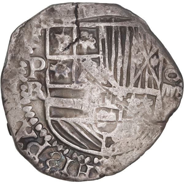 BOLIVIA, Potosí, cob 4 reales, Philip III, assayer RL (curved leg), retrograde S in HISPANIARVM, ex-