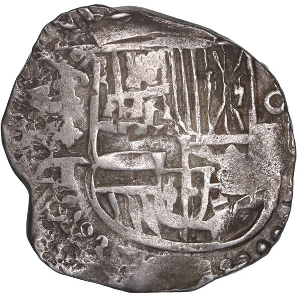 BOLIVIA, Potosí, cob 4 reales, Philip III, assayer T, quadrants of cross transposed, ex-Ponte.