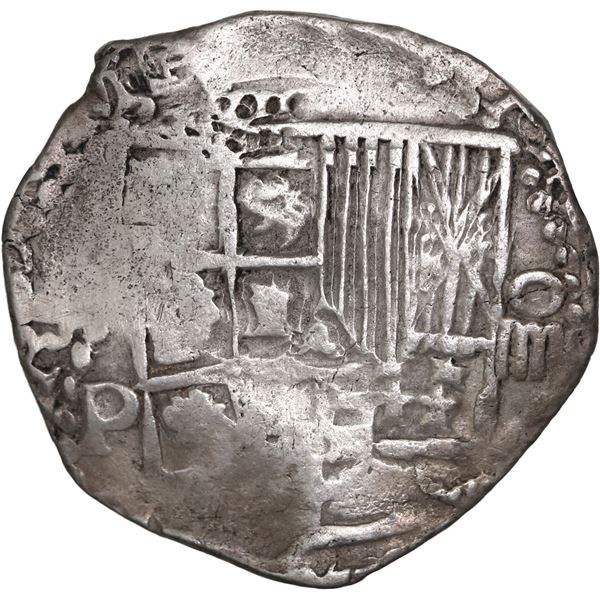 BOLIVIA, Potosí, cob 4 reales, Philip IV, assayer P (mid-1620s), "flat" lions, ex-Ponte.