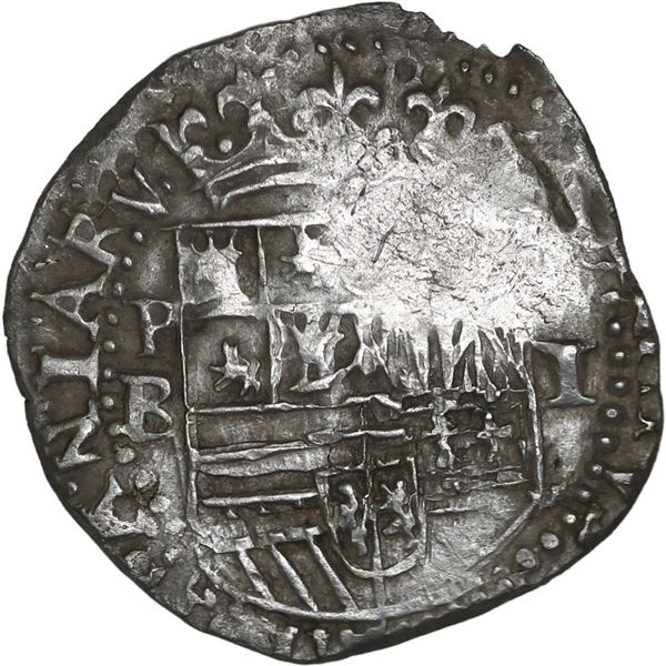 BOLIVIA, Potosí, cob 1 real, Philip II, assayer B (3rd period).