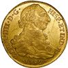 Image 1 : CHILE, Santiago, gold bust 8 escudos, Charles IV (bust of Charles III), 1792 DA.