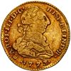 Image 1 : COLOMBIA, Bogotá, gold bust 2 escudos, Charles III, 1773 VJ.