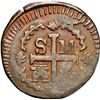 Image 2 : COLOMBIA, Santa Marta, copper ¼ real, Ferdinand VII, 1820, NGC AU 55 BN.