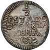 Image 2 : COLOMBIA, Cartagena, copper provisional ½ real, 1812, NGC AU 55 BN.
