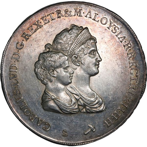 ITALIAN STATES (Tuscany), 10 lire, Charles Louis II & Maria Luisa, 1803.