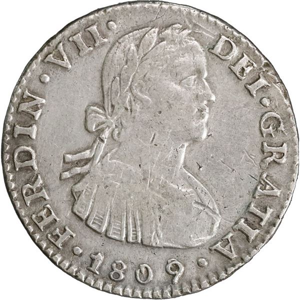 MEXICO, Mexico City, bust 1 real, Ferdinand VII transitional (armored bust), 1809/8 TH.