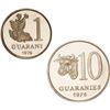 Image 2 : PARAGUAY, struck at the Casa da Moeda in Brazil, stainless steel proof 10 and 1 guaranies set, 1976,