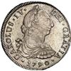 Image 1 : PERU, Lima, bust 8 reales, Charles IV transitional (bust of Charles III, ordinal IV), 1790 IJ, NGC A