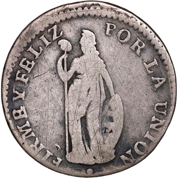 PERU, Lima, 1 real, 1838/7 MB, rare, NGC VG details / tooled, ex-O'Brien.