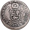 Image 2 : PERU, Lima, 1 real, 1838/7 MB, rare, NGC VG details / tooled, ex-O'Brien.