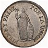 Image 1 : PERU, Lima, 2 reales, 1828 JM, first 8/2 in date, coin axis, NGC MS 62, ex-O'Brien.