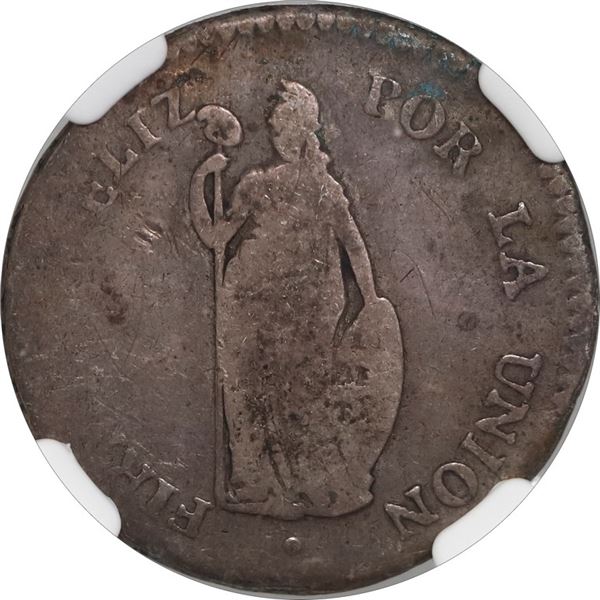 PERU, Lima, 1 real, 1835/3 MM, rare, NGC VG 8, ex-O'Brien.