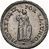 Image 1 : PERU, Lima, ½ real, 1833/3 MM, NGC UNC details / obv cleaned, ex-O'Brien.