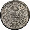 Image 2 : PERU, Lima, ½ real, 1833/3 MM, NGC UNC details / obv cleaned, ex-O'Brien.