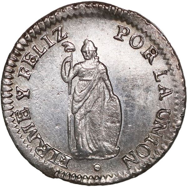 PERU, Lima, ½ real, 1843 MB, ex-Americas, ex-O'Brien.