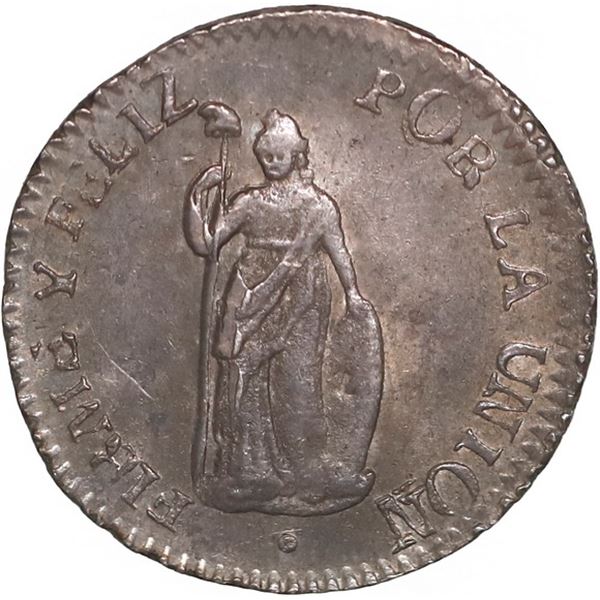 PERU, Lima, ½ real, 1846 MB, ex-O'Brien.