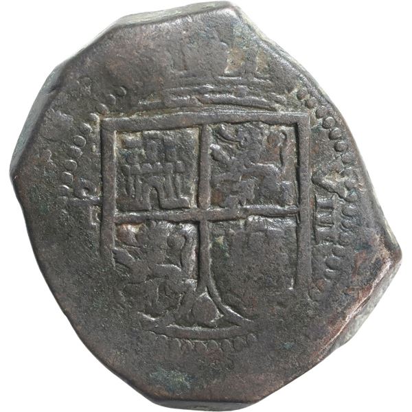 SPAIN, Toledo, copper 8 maravedís, Philip III, 1618, special issue struck for trade with Oran (Alger