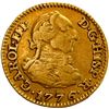 Image 1 : SPAIN, Madrid, gold bust ½ escudo, Charles III, 1776 PJ.