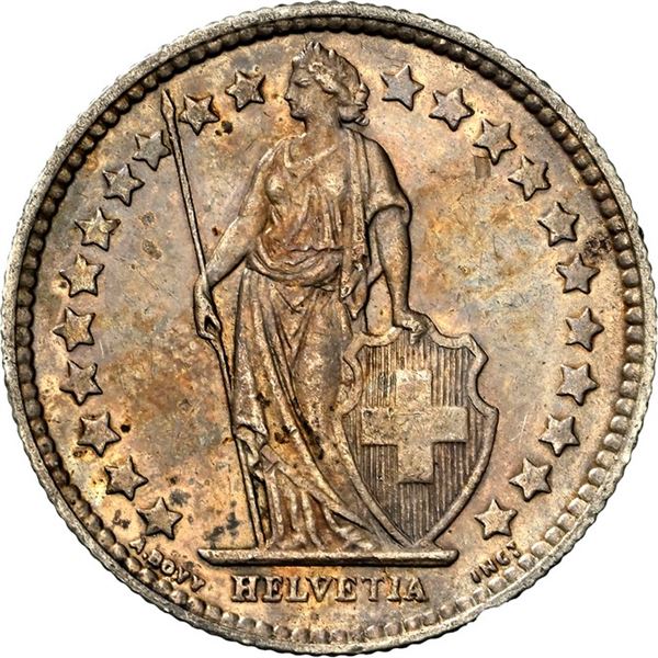 SWITZERLAND, Bern, ½ franc, 1878-B, NGC AU 58.