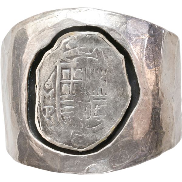 MEXICO, Mexico City, cob 8 reales, 1639 P, ex-Concepción (1641), mounted shield-side out in large st