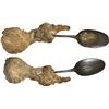Image 1 : Tin or pewter spoon in conglomerate with iron spike and other debris, ex-Guadalupe and Tolosa (1724)