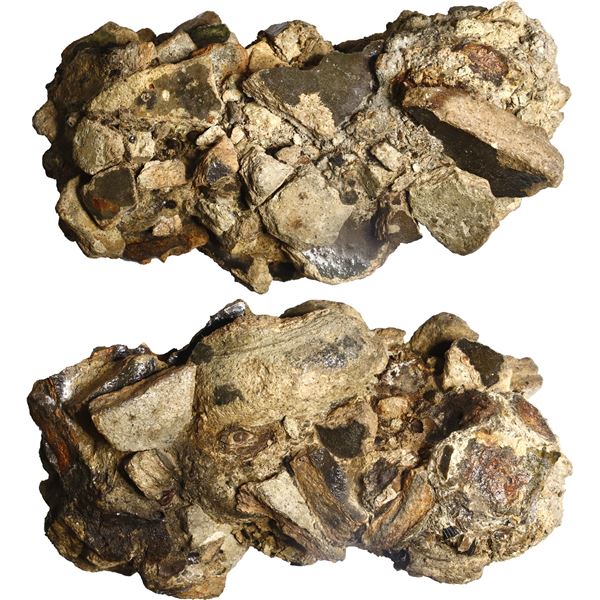 Heavy conglomerate of earthenware shards, ex-Guadalupe and Tolosa (1724).