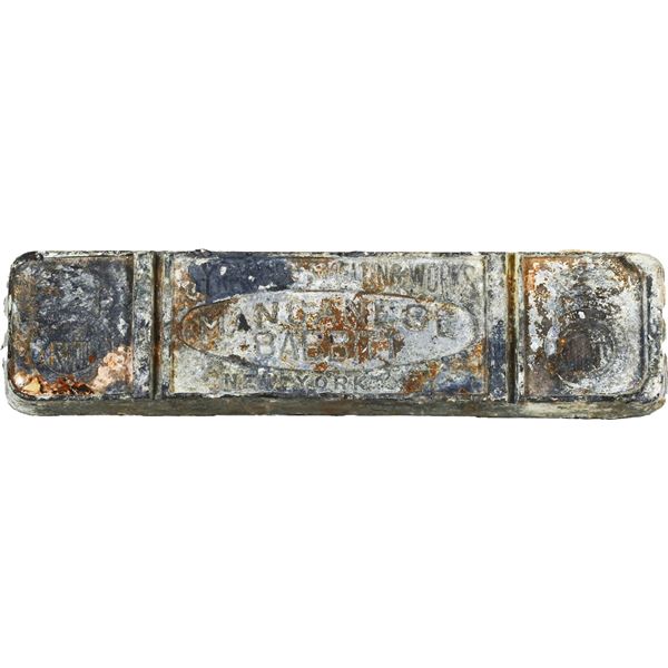 Lead ("manganese babbit") ingot, Syracuse Smelting Works (New York City), early 1900s, ex-unidentifi