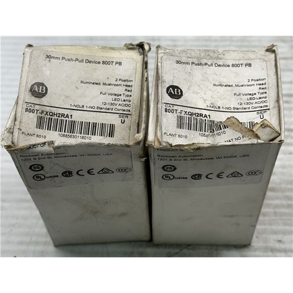 (2) Allen Bradley #800T-FXQH2RA1 Push Buttons