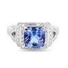 Image 1 : 2.98 ctw Tanzanite and 0.65 ctw Diamond Platinum Ring