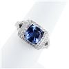 Image 3 : 2.98 ctw Tanzanite and 0.65 ctw Diamond Platinum Ring
