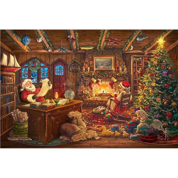 Santa Checking his List by Kinkade Studios