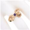 Image 3 : Vintage Retro 14k Rose Gold 3.3mm Round Bezel Amethyst Polished Bow Ribbon Ring