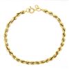 Image 1 : Classic Solid 14k Yellow Gold 7" 4.1mm Polished Rope Link Chain Bracelet