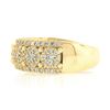 Image 6 : Unisex Fancy 10k Yellow Gold 2 ctw Round Brilliant Diamond Wide Cluster Band Rin