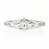 Image 5 : NEW Unique 18k White Gold 1.5 ctw GIA Marquise Cut Solitaire & Round Diamond Rin