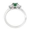 Image 8 : Jabal 18k White Gold 0.92 ctw Round Brilliant Emerald & Diamond Three 3 Stone Ri