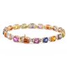 Image 2 : 15.22 ctw Multicolor Sapphire and 1.21 ctw Diamond 14K Yellow Gold Bracelet