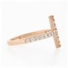 Image 5 : NEW 14k Rose Gold 0.40 ctw Round Brilliant Cut Diamond Curved Cross Band Ring