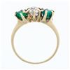 Image 8 : Antique Victorian 14k Gold 0.65 ctw Old Mine Cut Diamond Green Stone 3 Stone Rin