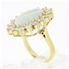Image 9 : Vintage 14k Gold Oval Cabochon Opal w/ 4.0 ctw Round Diamond Halo Cocktail Ring