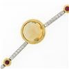 Image 8 : Antonini 18K TT Gold Round Bezel Citrine Diamond Ruby 16.5" Fancy Link Necklace