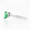 Image 6 : Vintage 14K White Gold 0.71 ctw FINE Pear Colombian Emerald Solitaire Bypass Rin