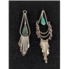 Image 1 : 2 Silver Tassel Pendants 1 Turquoise, 1 Abalone