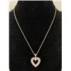 Image 1 : Sterling Stone Set Heart Pendant on Chain