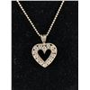 Image 2 : Sterling Stone Set Heart Pendant on Chain